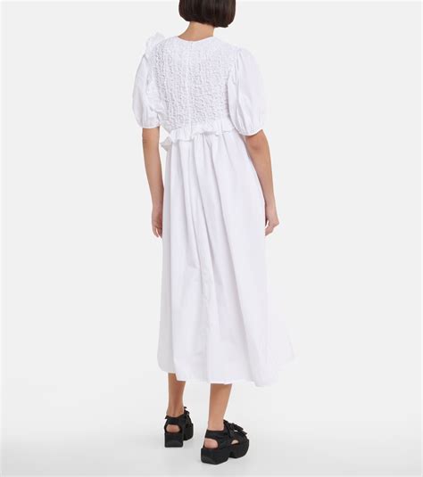 cecilie bahnsen chloe dress|Chloé ruffled smocked midi dress in white .